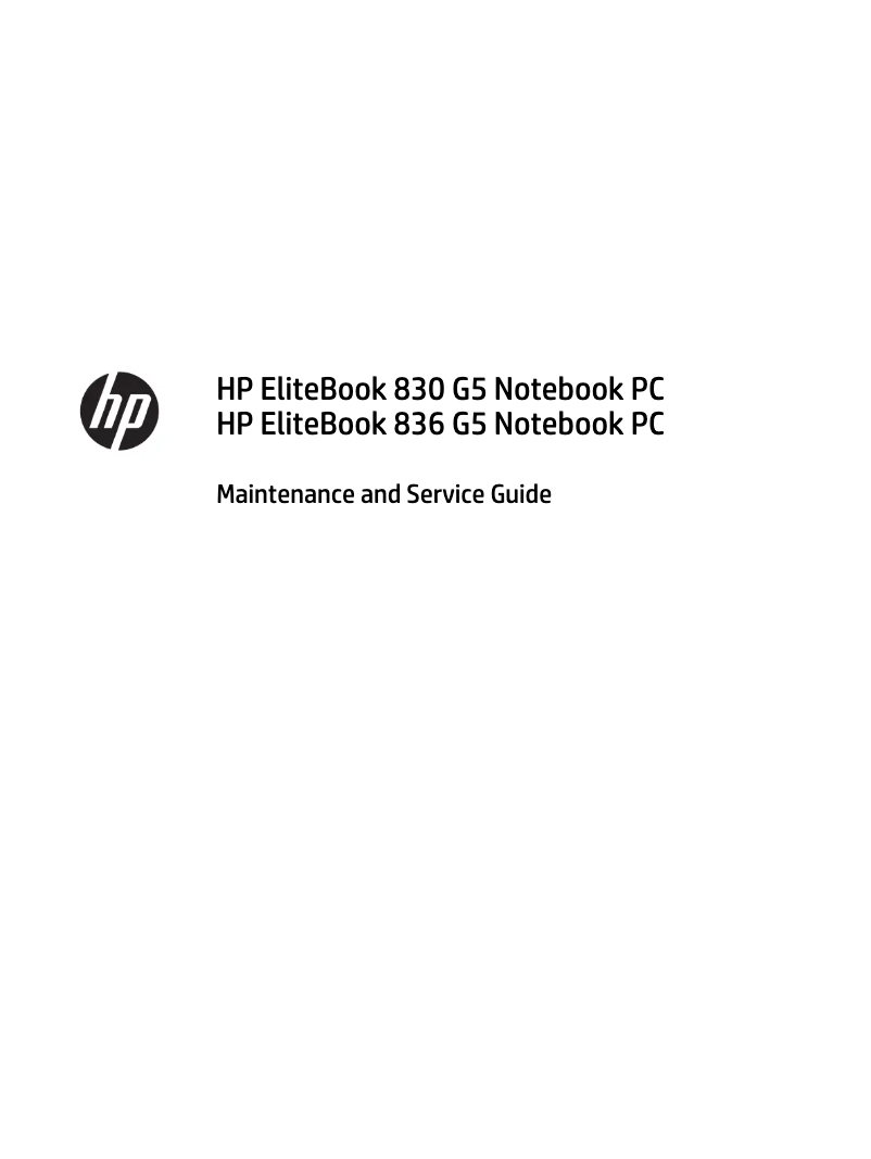 Imagen de la primera página del manual del dispositivo Elitebook 830 G5