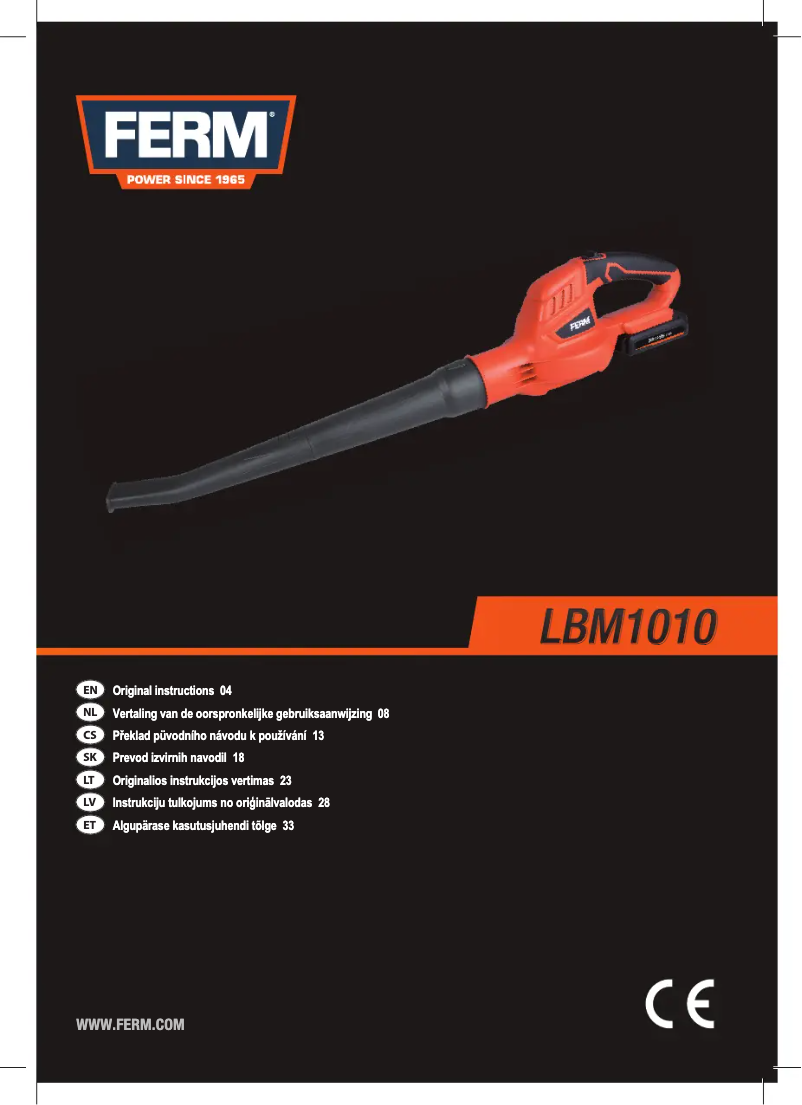 Page 1 de la notice Manuel utilisateur Ferm LBM1010