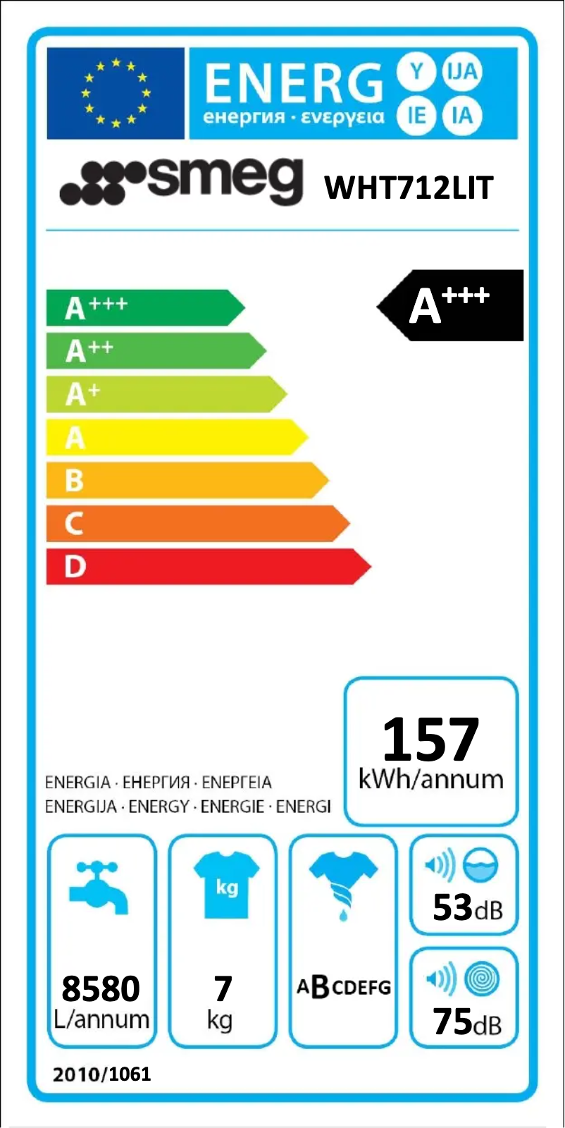 Page 1 de la notice Manuel utilisateur Smeg WHT712LIT