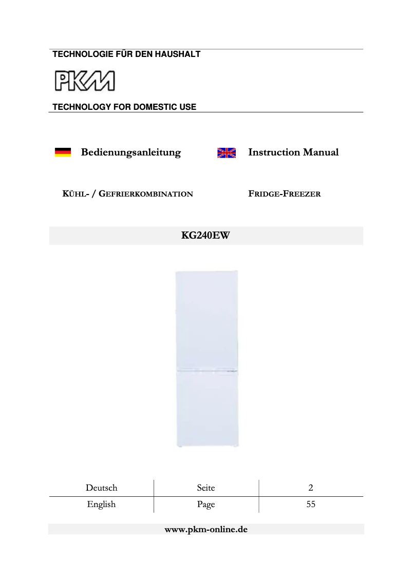 Page 1 of the manual User Manual PKM KG240EW