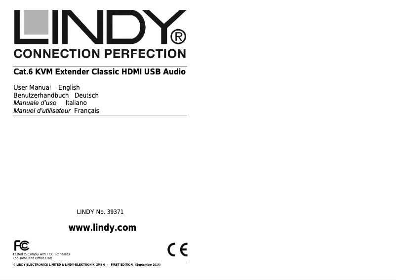 Page 1 de la notice Manuel utilisateur Lindy 39371