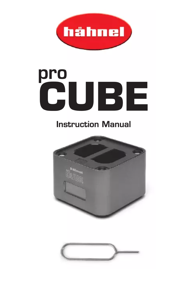 Page n°1 - Manuel utilisateur Hähnel ProCube