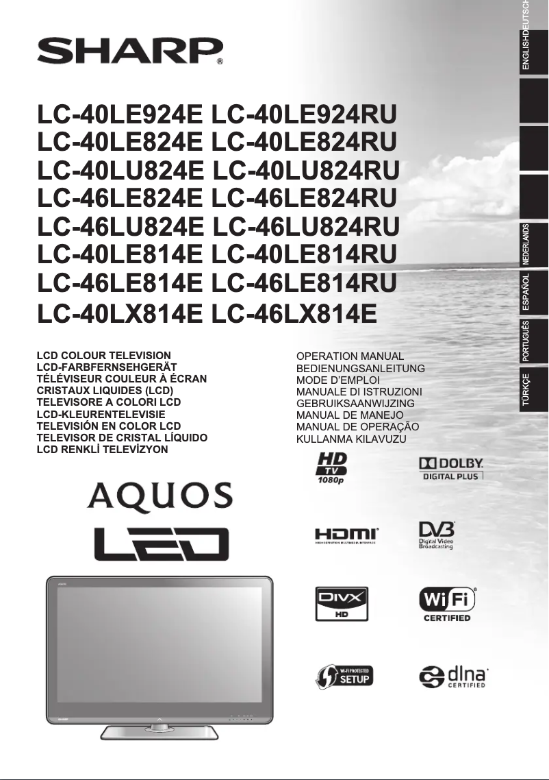 Page 1 de la notice Manuel utilisateur Sharp LC-46LE824E