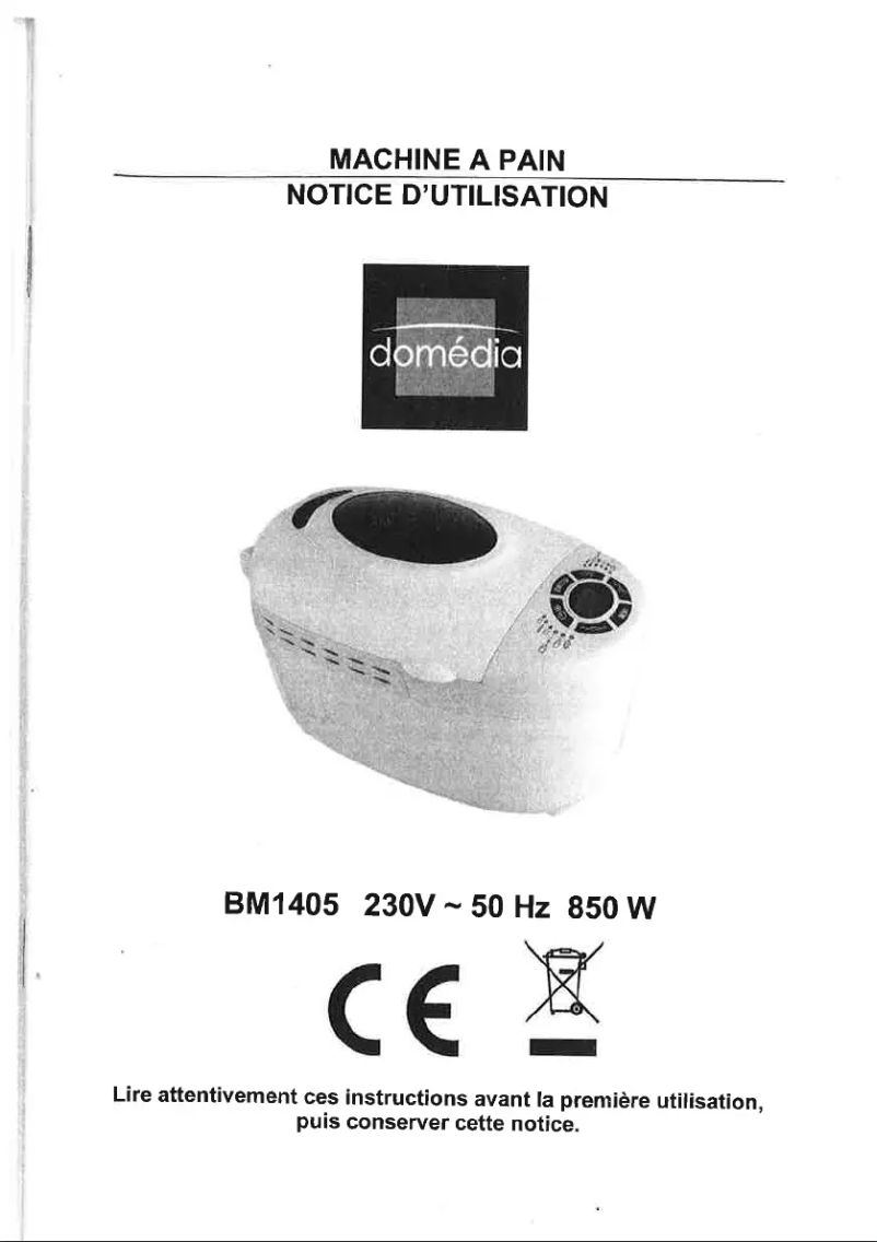 Image de la première page du manuel de l'appareil BM1405
