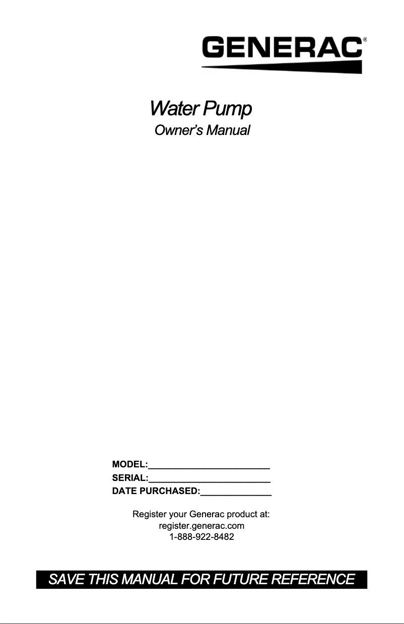 Page n°1 - Manuel utilisateur Generac CW20K