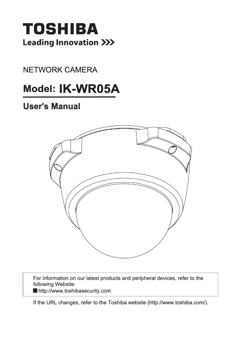 Page 1 de la notice Manuel utilisateur Toshiba IK-WR05A