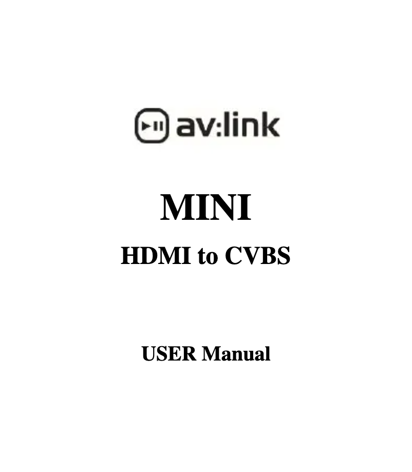 Page n°1 - Manuel utilisateur AV:link HDS14v2.0