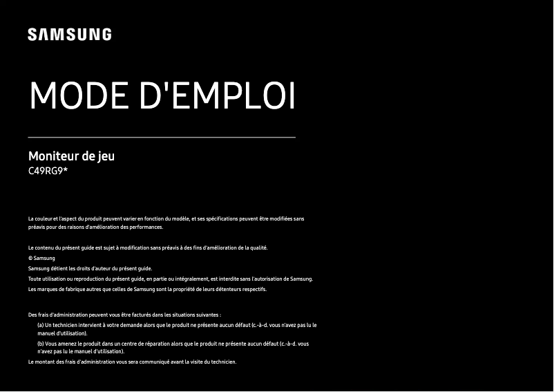 Image de la première page du manuel de l'appareil C49RG90SSE