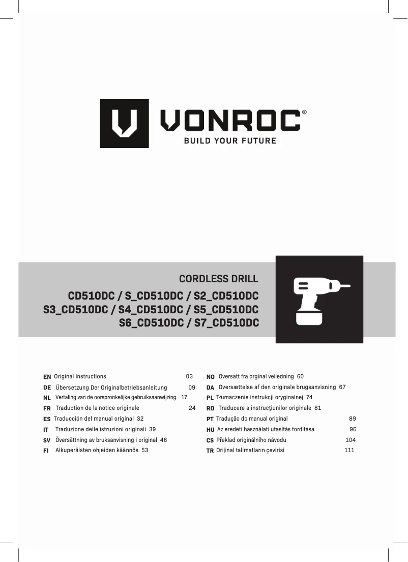 Page n°1 - Manuel utilisateur Vonroc CD510DC
