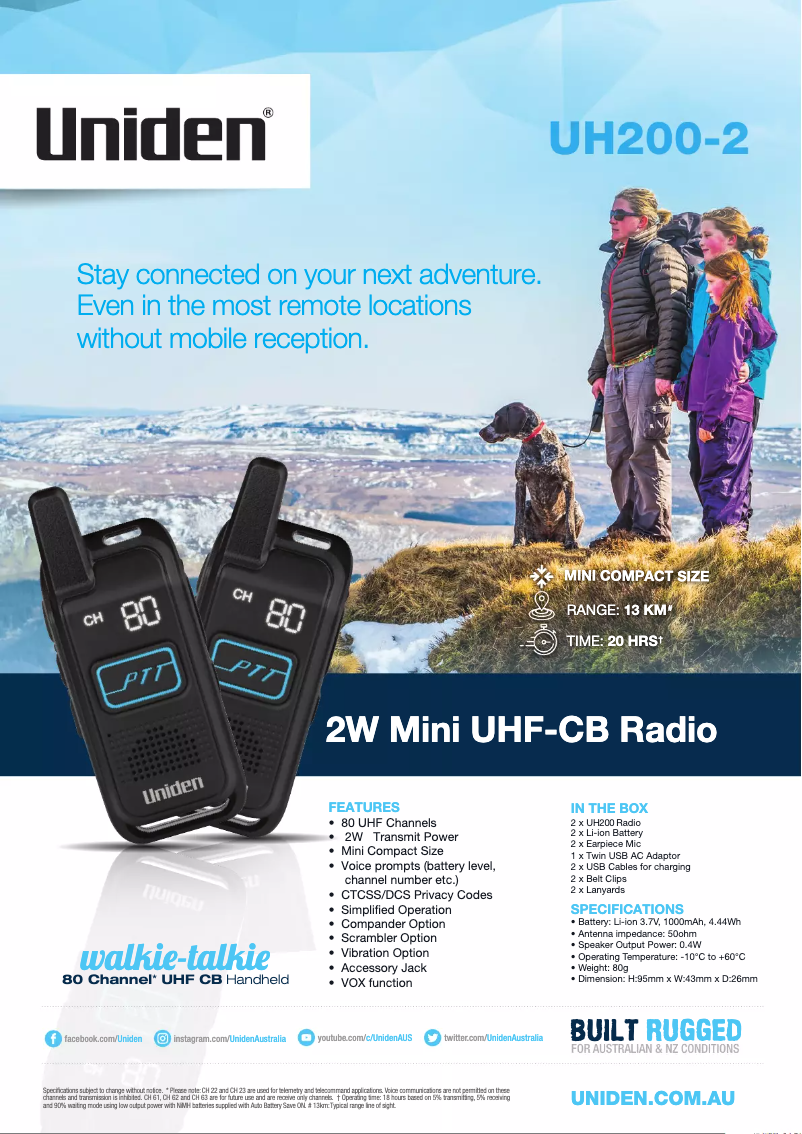 Image de la première page du manuel de l'appareil UH200