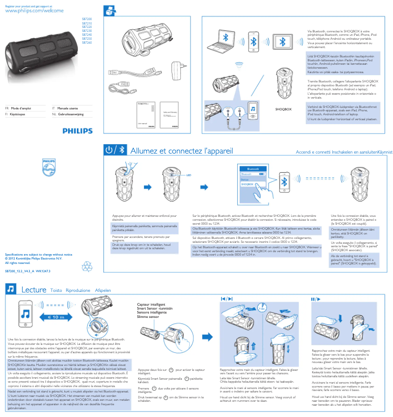 Page n°1 - Manuel utilisateur Philips SB7250