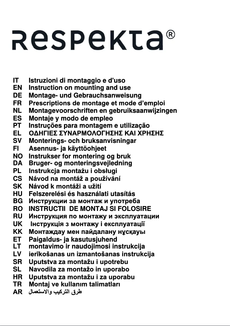 Page 1 de la notice Manuel utilisateur Respekta CH22059IX