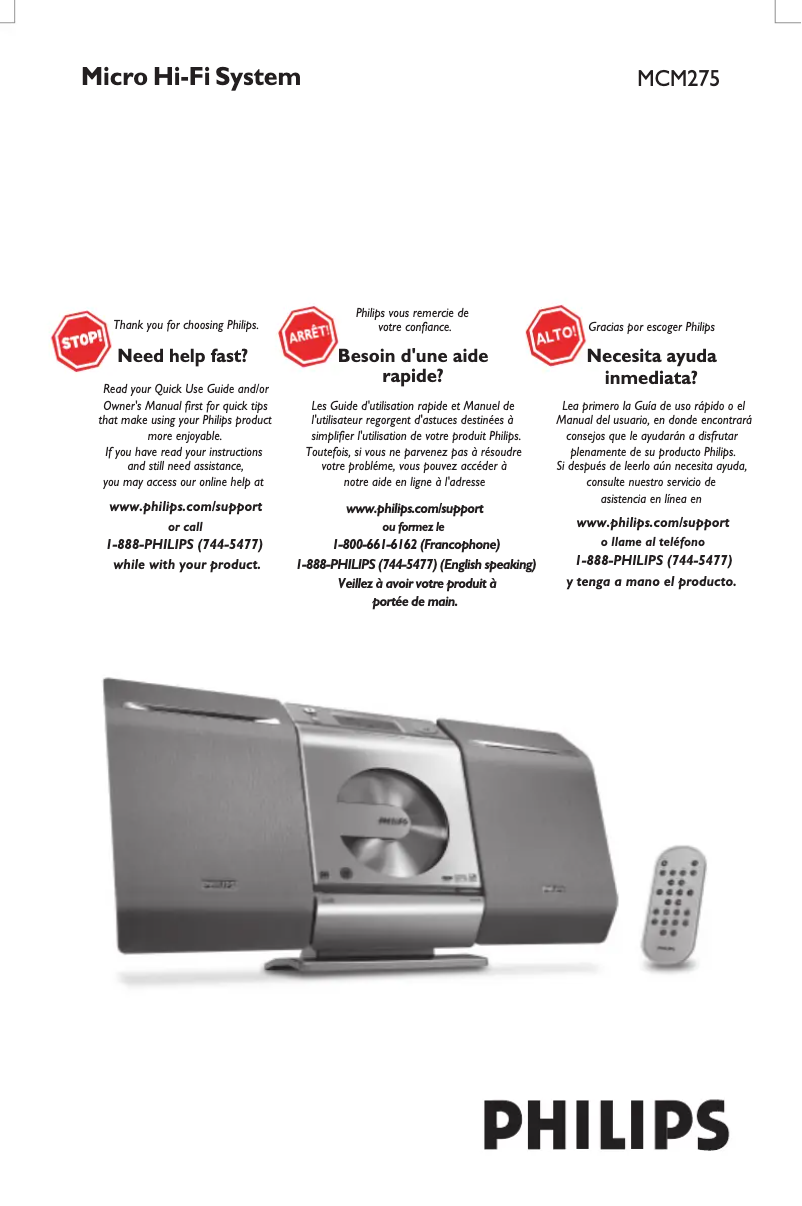 Página 1 del manual Manual de usuario Philips MCM275