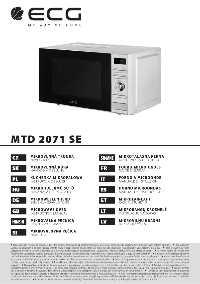 Page n°1 - Manuel utilisateur ECG MTD 2071 SE