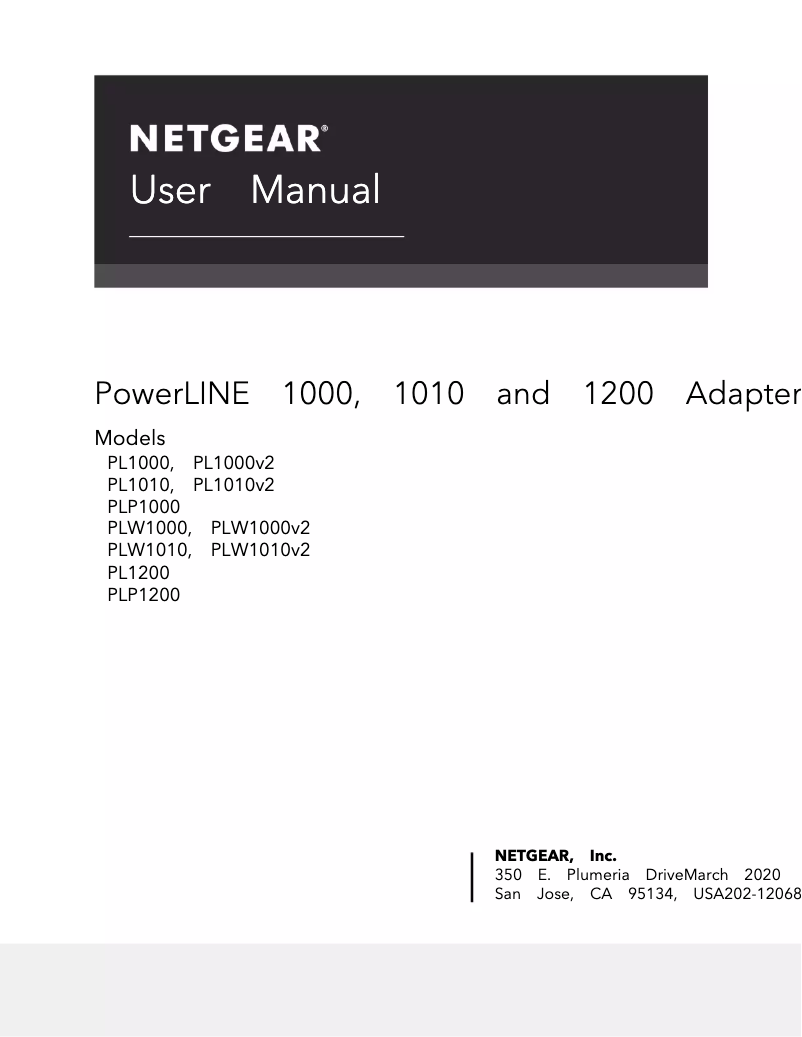 Page n°1 - Manuel utilisateur Netgear PLW1000v2