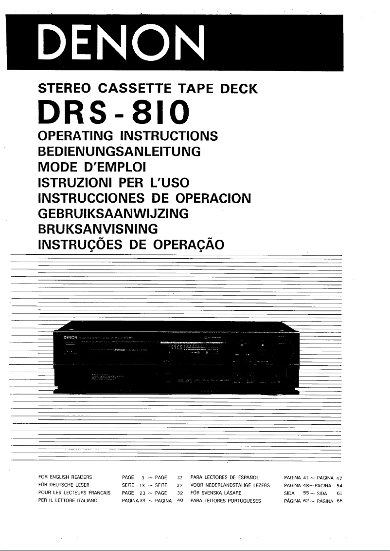 Page n°1 - Manuel utilisateur Denon DRS-810