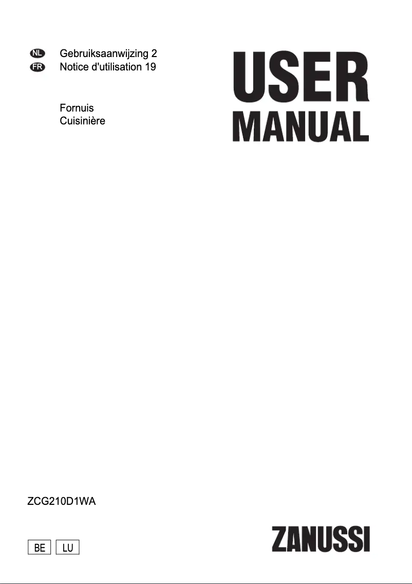 Image de la première page du manuel de l'appareil ZCG210D1WA