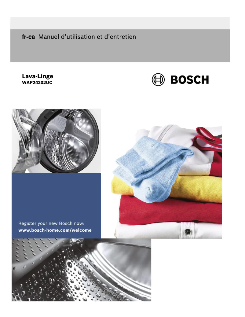 Page n°1 - Manuel utilisateur Bosch WAP24202UC