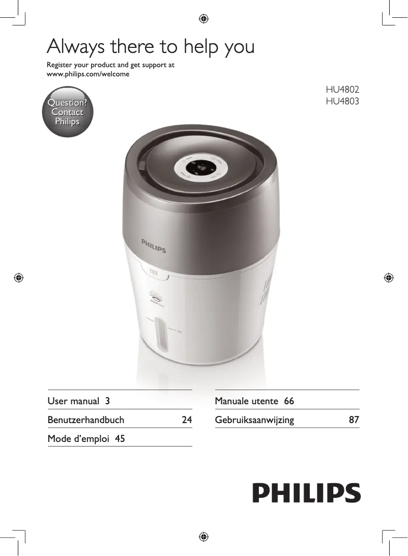 Page n°1 - Manuel utilisateur Philips HU4802