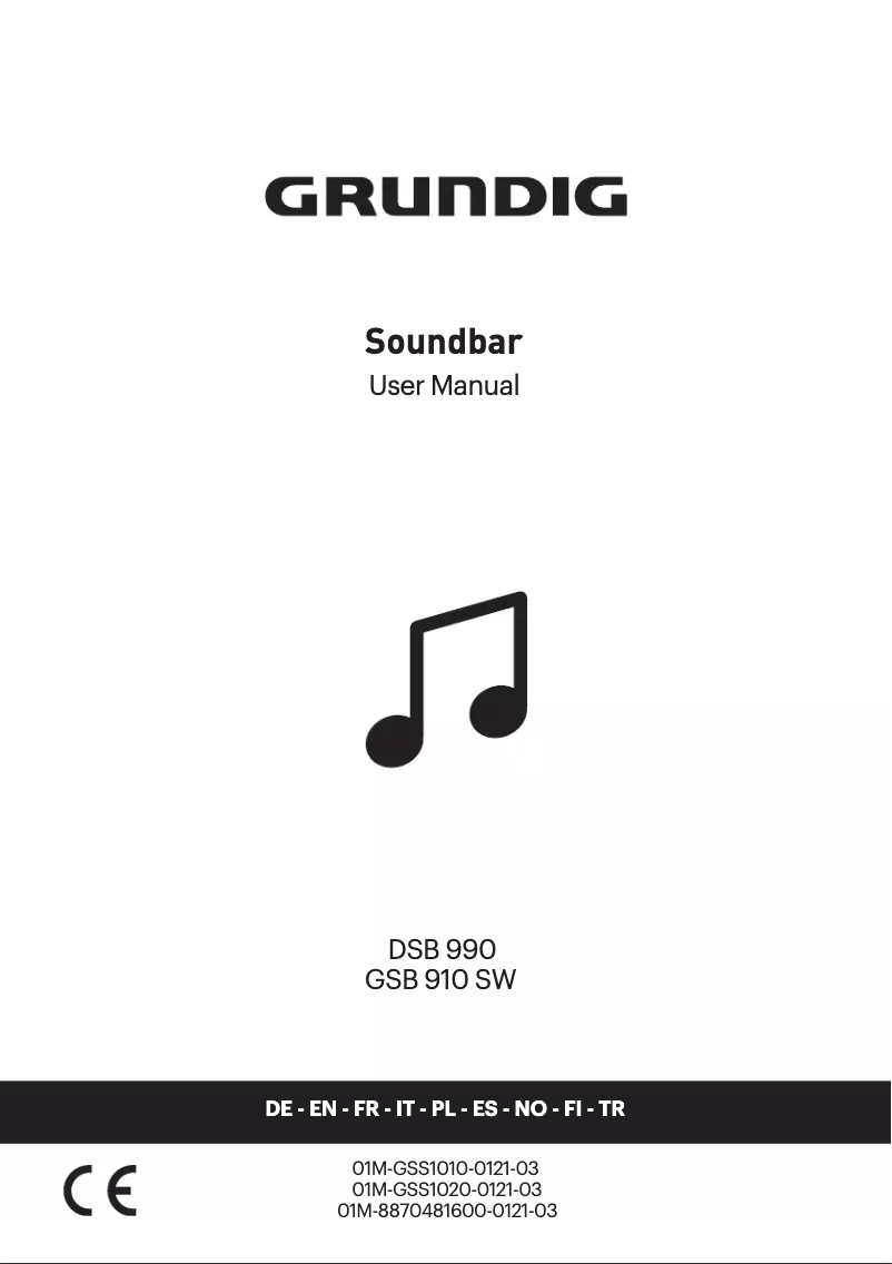 Page n°1 - Manuel utilisateur Grundig DSB 990