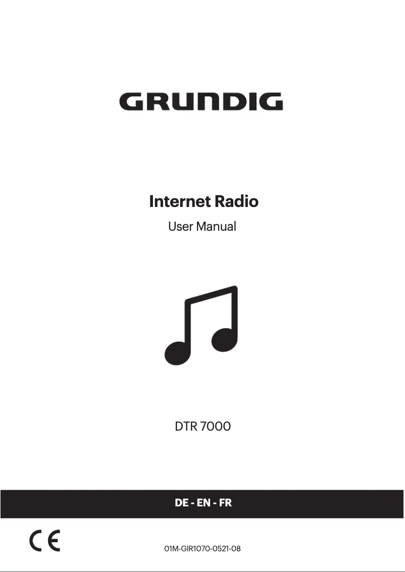 Page n°1 - Manuel utilisateur Grundig DTR 7000 X