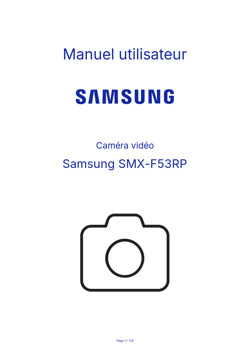 Image de la première page du manuel de l'appareil SMX-F53RP