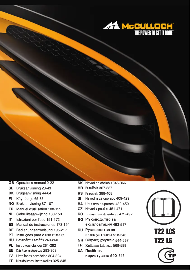 Page n°1 - Manuel utilisateur McCulloch T22 LCS