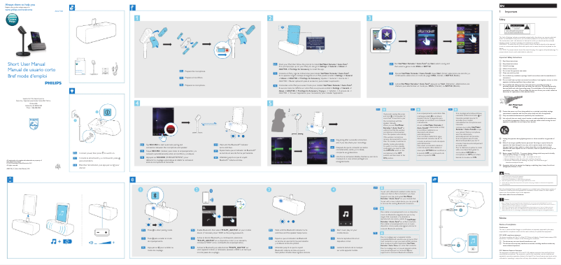 Page 1 de la notice Guide de démarrage rapide Philips AEA7100