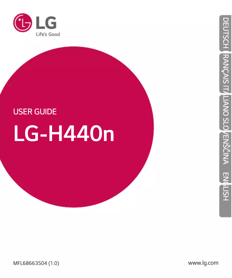 Page 1 de la notice Manuel utilisateur LG Spirit