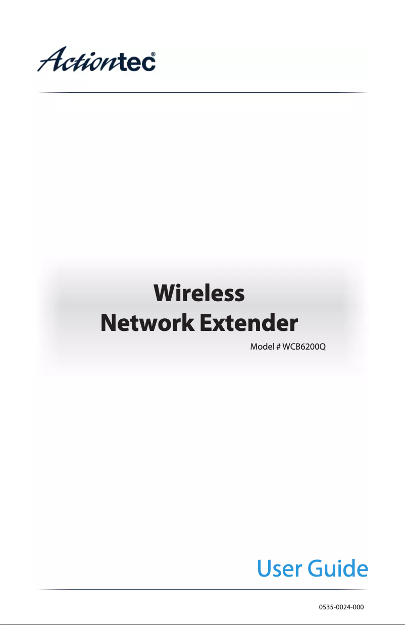 Page n°1 - Manuel utilisateur Actiontec WCB6200Q02
