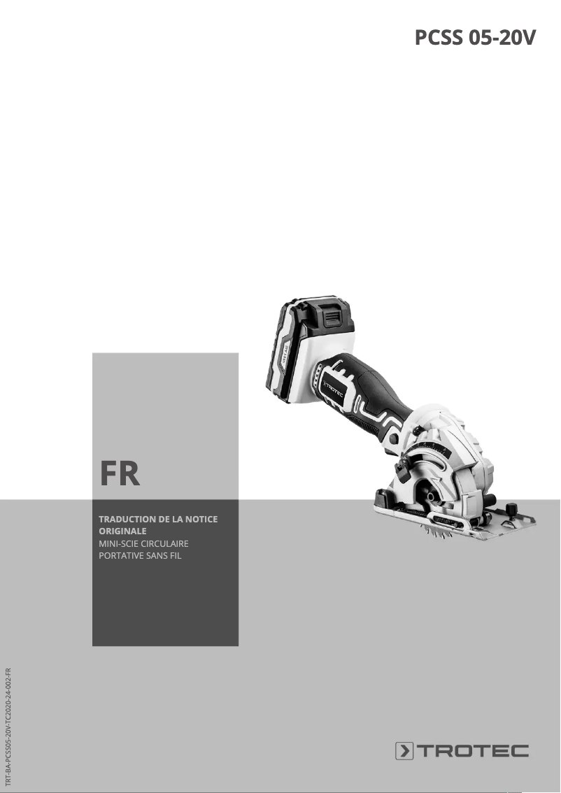 Image de la première page du manuel de l'appareil PCSS 05-20V