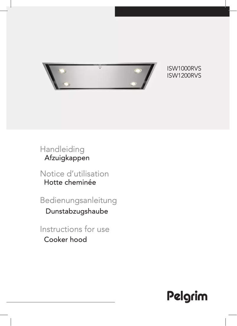 Page 1 de la notice Manuel utilisateur Pelgrim ISW1000RVS