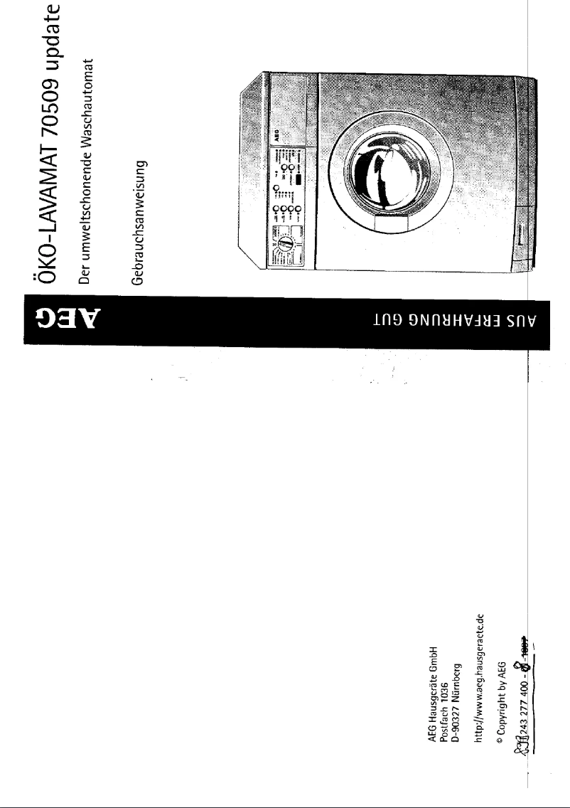 Page n°1 - Manuel utilisateur AEG Lavamat 70509
