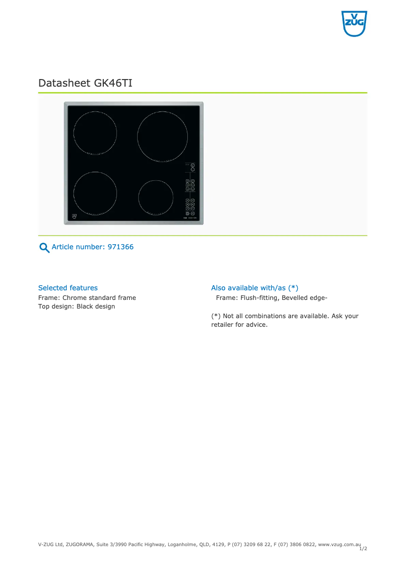 Image de la première page du manuel de l'appareil GK46TIC