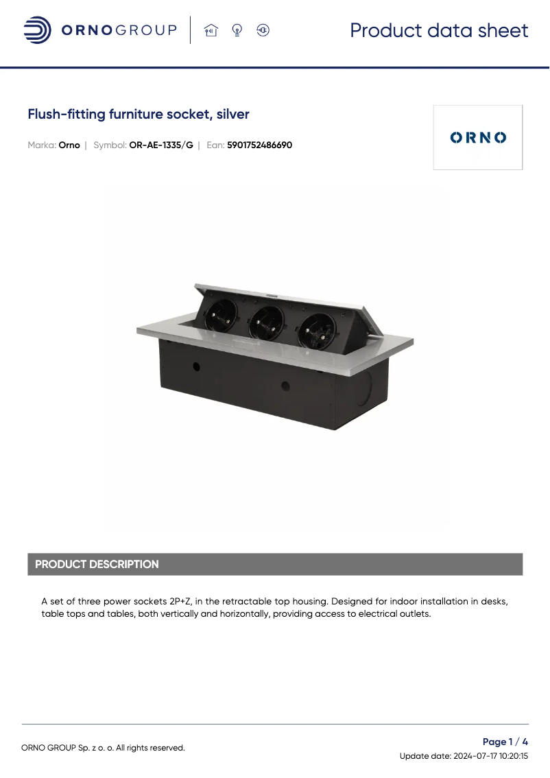 Image de la première page du manuel de l'appareil OR-AE-1335