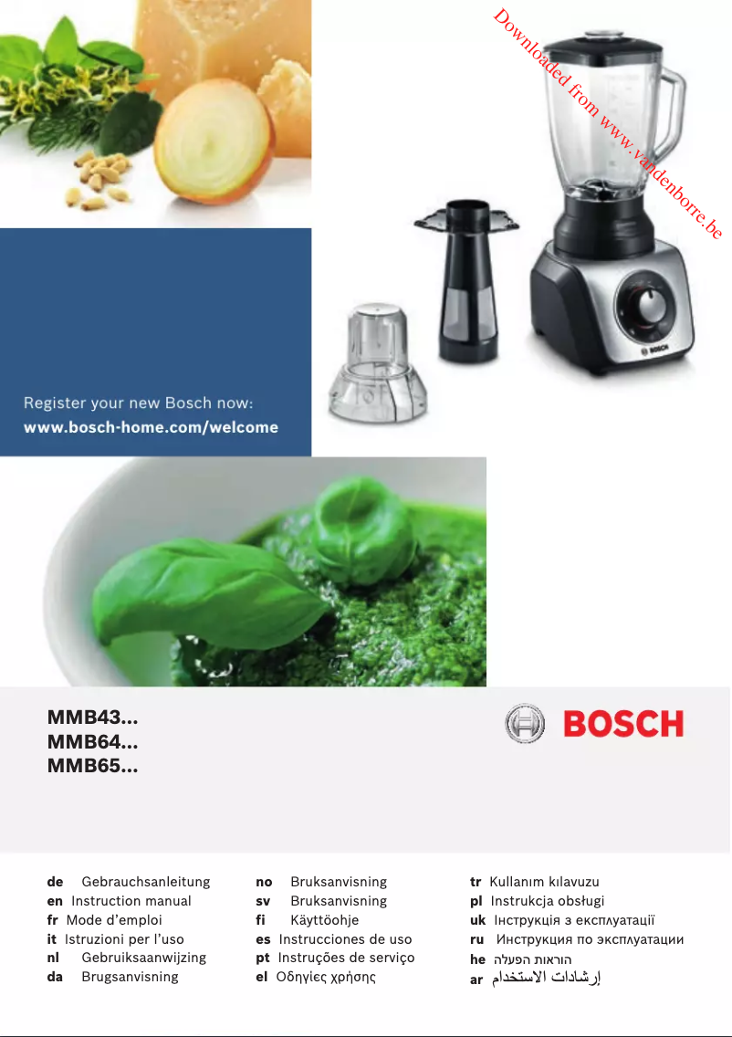 Page n°1 - Manuel utilisateur Bosch MMB43G2B