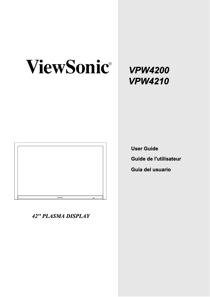Page 1 de la notice Manuel utilisateur Viewsonic VPW4200