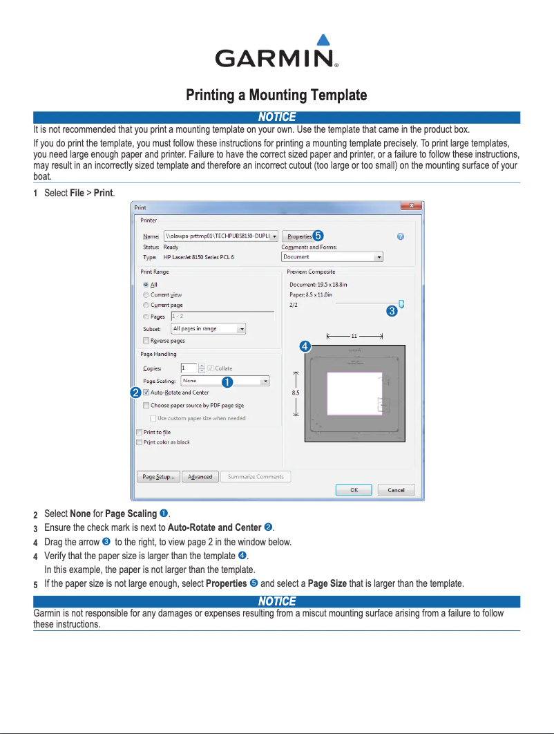 Page 1 de la notice Instructions / montage Garmin GPSMAP 8412xsv