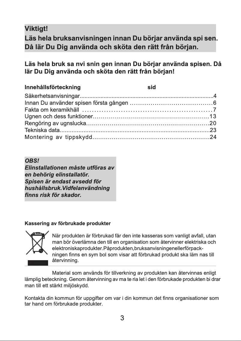 Page n°1 - Manuel utilisateur Cylinda SIB 5262 KV