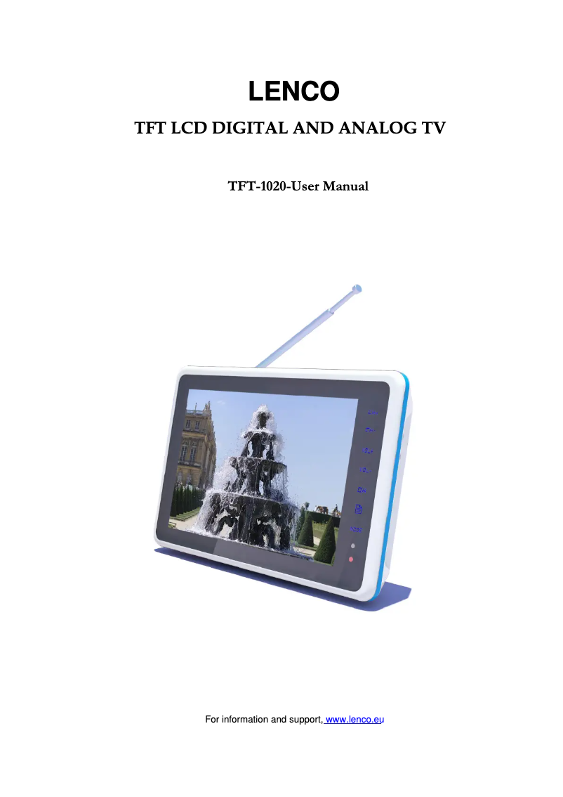 Image de la première page du manuel de l'appareil TFT-1020