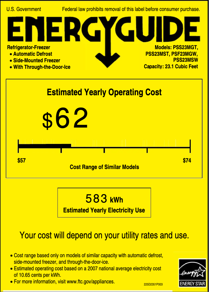 Image de la première page du manuel de l'appareil Profile PSS23MGTCC