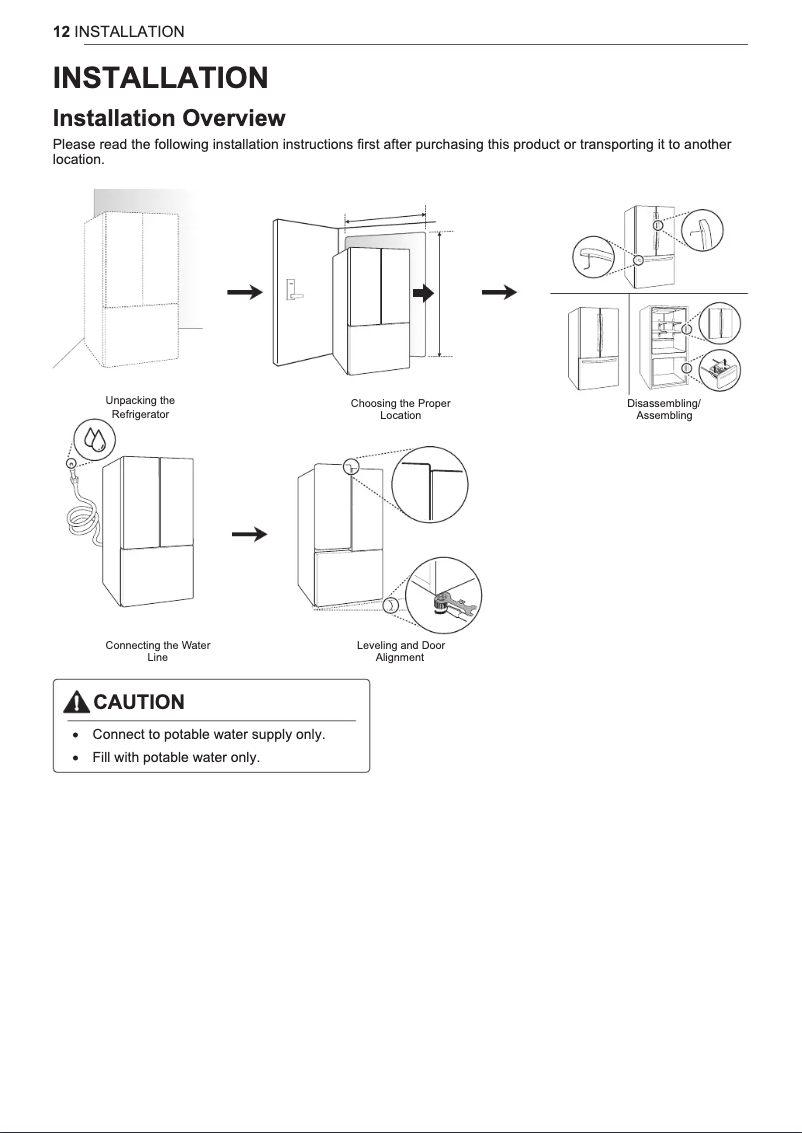 Page 1 de la notice Guide d'installation LG LFXS30726S