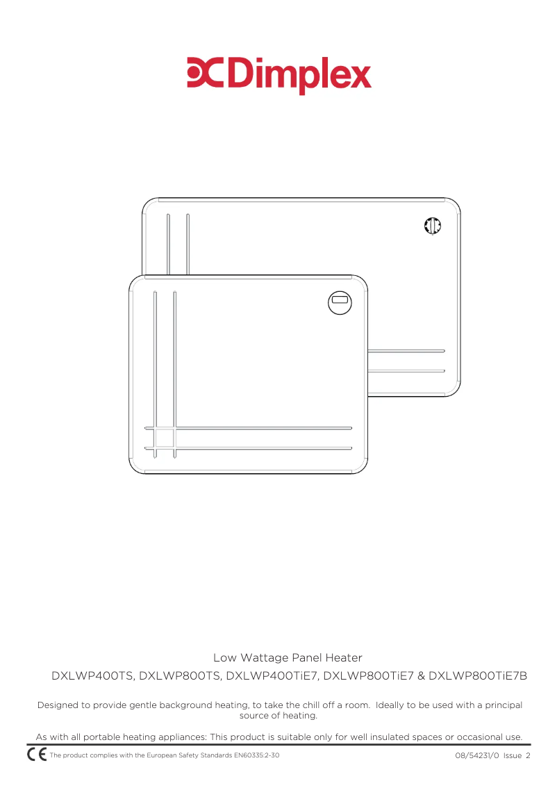 Page 1 de la notice Manuel utilisateur Dimplex DXLWP800Tie7B