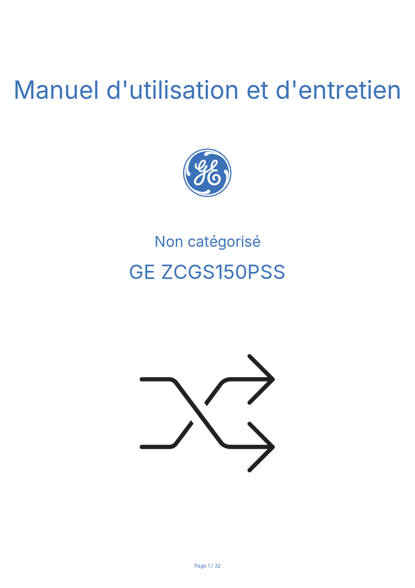 Image de la première page du manuel de l'appareil ZCGS150PSS