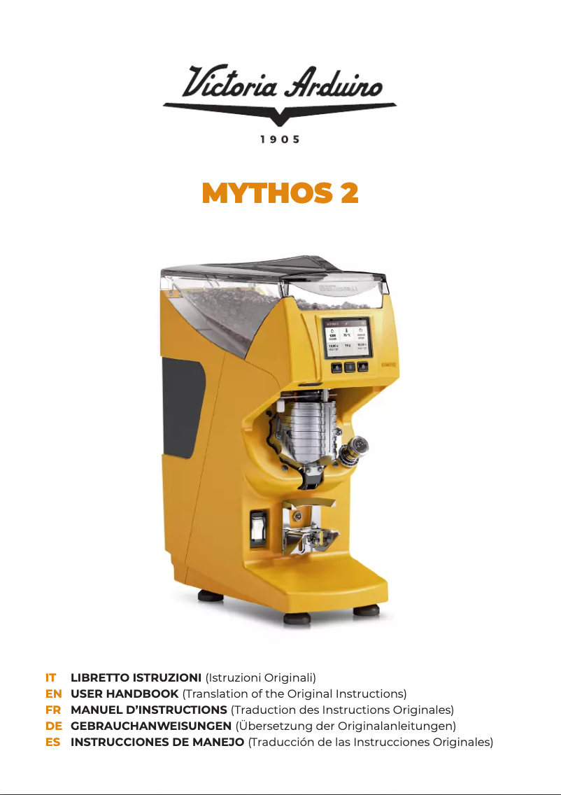 Page n°1 - Manuel utilisateur Victoria Arduino Mythos 2