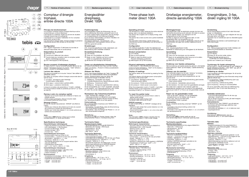 Image de la première page du manuel de l'appareil TE360