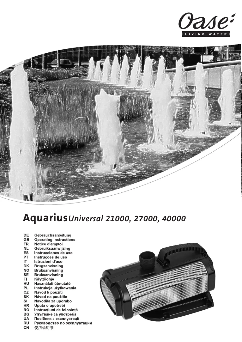Página 1 del manual Manual de usuario Oase Quarius Universal 21000