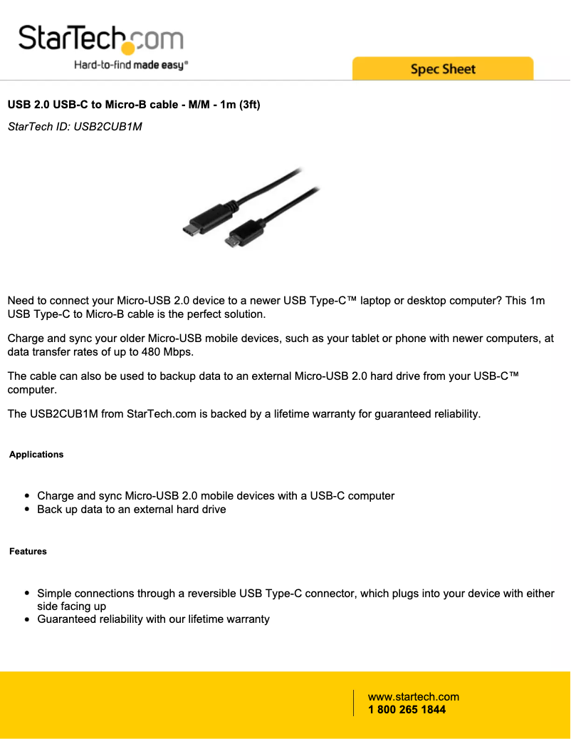 Image de la première page du manuel de l'appareil USB2CUB1M