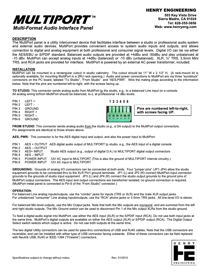 Image de la première page du manuel de l'appareil MultiPort