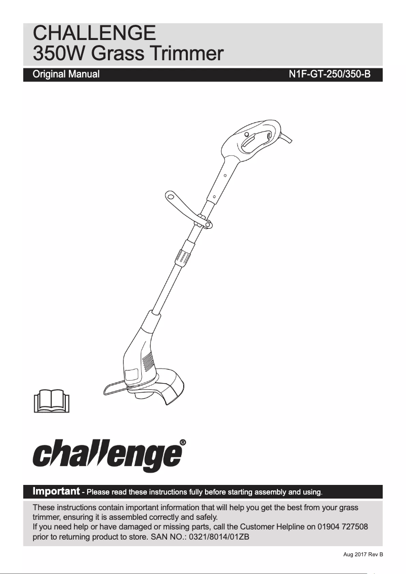 Page n°1 - Manuel utilisateur Challenge N1F-GT-250/350-B